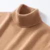 Suéter de cachemira para hombre con cuello alto, engrosado, color liso, versátil, nueva camiseta de punto de cachemira transfronteriza para hombres de mediana edad
