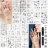 Tatuagens Adesivas de Dedo Pretas Novas Transfronteiriças de Alta Qualidade Estilo Ins Simples Mini Mão Pequenas Frescas Tatuagens Adesivas