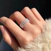 Anillo de Encaje de Lujo Ligero Estilo Francés Diseño de Nicho Elegante de Alta Gama Moda Chapado en Plata Anillo Abierto de Encaje Hueco para Mujeres