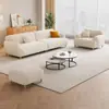 Sofá de Tela Estilo Nórdico, Sencillo y Minimalista para Uso Doméstico, Adecuado para Apartamentos Pequeños y Unidades de Alquiler, Sofá Pequeño de Terciopelo Color Crema Amigable con la Piel con Marco de Madera