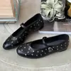 Zapatos Planos Mary Jane con Remaches Estilo Francés para Mujer, Nuevo Modelo 2026, Cómodos Zapatos de Una Sola Pieza de Piel de Vaca, Zapatos Pequeños de Cuero para Mujer