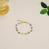 Pulsera Europea y Americana de Ojo de Diablo Colorido de 18K para Niñas, Acero de Titanio de Gama Alta Ojos Azules con Goteo de Aceite, Joyería de Mano de Lujo Accesible