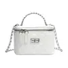 Yue Zi 2026 Outono Inicial Nova Bolsa Estilosa Estilo Pequena Francesa Estilo Coreano Bordado Acolchoado de Diamante Fio Versátil Chic Bolsa Caixa com Corrente