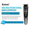 Kemei km-1506 tijeras de barbero para cabeza de aceite, tallado, recortadora de barbero, cortadora eléctrica tres en uno, carga USB
