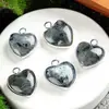 Piedra Natural Amatista Lapislázuli Lapislázuli 15 mm Colgante Borde de Amor Collar de Bricolaje Pendientes Accesorios de Joyería en Forma de Corazón