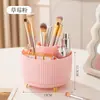 Tubo de Armazenamento Giratório para Pincéis de Maquiagem de Mesa Porta-Canetas Caixa de Armazenamento para Penteadeira Caixa para Sombra e Batom