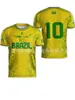 Comercio Exterior Verano Más Vendido Hombres México Copa Mundial Aficionado Brasil Equipo Camiseta de Fútbol Estampada Manga Corta