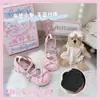 [Gatinho Fofo Fufu] Mocassins Originais de Salto Médio e Bico Arredondado Sapatos Doces Estilo Japonês Lolita Sapatos Mary Jane para Mulheres