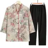 Roupas de verão para mulheres de meia-idade e idosas, roupas de verão para mães, roupas para senhoras, blusas, camisas, estação, camisas de manga três quartos, conjuntos para avós
