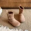 Botas Birkenstock Forradas com Fleece para Meninas Outono/Inverno 2026 Novo Estilo Duas Formas de Usar Botas Curtas de Dois Algodões Botas Martin Fofas para Bebês Meninas