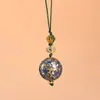 Colgante de calabaza lacada estilo chino tradicional con borlas, llavero, artículo decorativo, cuentas de oración, accesorio para cadena de teléfono