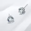 Novos Brincos Runxin Estilo Coreano Simples Moda Cravejado Brilhante Diamante Único Elegante Personalizado Seis Garras Feminino Zircônia