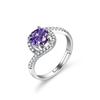 Comercio exterior transfronterizo AliExpress anillo femenino redondo color diamante de circonio cara ancha anillo femenino en vivo fábrica de suministro de joyería explosiones