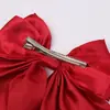 Horquilla con lazo grande, pinza roja para el pelo, cuerda para el pelo para mujer, red de hadas, tarjeta roja para el pelo, parte posterior de la cabeza, accesorios negros para el pelo