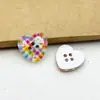 Botón Lindo de Corazón con Cuatro Ojos Estampado de Dibujos Animados Cardigan Vestido Botón Decorativo DIY Ropa Infantil Hecho a Mano