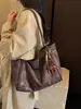 Bolsa Tote Ombro Único Casual Estampa de Leopardo para o Dia a Dia Retrô Grande Capacidade Camurça Feminina Outono/Inverno 2026 Floresta Fofa