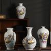 Jarrón de Cerámica Estilo Chino Jingdezhen Adornos Sala de Estar Arreglo Floral Antiguo Retro Adornos de Nuevo Estilo Chino Decoraciones para Sala de Estar