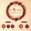 Nuevo Pulsera de Cristal de Ceniza de Incienso Colorida Estilo Chino para Hombres y Mujeres, Celebración de Año Nuevo Pulsera Zodiacal Morada Dorada de Arena Tres en Uno y Seis en Uno