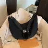 Bolso Bandolera Tipo Dumpling para Mujer Gran Capacidad Nuevo 2025 Bolso de Hombro de Tela para Mujer Bolso Deportivo de Hombro Bolso de Tela de Lona Color Sólido
