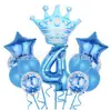 Set de Globos Digitales de Corona Transfronterizos en Varias Formas para Decoración Temática de Fiesta de Primer Cumpleaños Infantil Globos de Papel de Aluminio