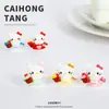 Resina Nuevo Dibujo Animado Sanrio Hello Kitty Cesta de Flores DIY Colgante Creativo para Joyería Material Accesorios Adornos de Escritorio