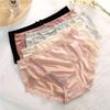 Ropa interior de satén con encaje cómoda de talle medio para mujer pura sexy moño transpirable amigable con la piel calzones de talla grande