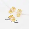 Pingente Preserva-Cor Banhado a Ouro 14K com Círculo e Caractere da Sorte Acessório para Joias Artesanais DIY Pingente Dourado da Sorte Pequeno Charme D105