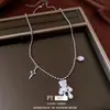 Collar con Colgante de Oso Estrella de Circonita y Perla, Cadena para Clavícula de Lujo Sutil y de Nicho, Accesorio Versátil y Elegante para Mujeres