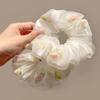 Scrunchie de Rede com Flor de Rosa para Mulheres, Elástico de Cabelo Moderno e Elegante, Acessório de Cabelo Versátil de Alta Qualidade, Presente para o Dia das Mães