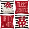 Funda de almohada navideña más vendida transfronteriza con estampado festivo de Papá Noel, funda de almohada para decoración del hogar, venta al por mayor directa del fabricante