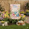 Banderas de Jardín Nuevas de Pascua Transfronterizas, Decoraciones para Fiesta de Conejos y Huevos, Banderas Personalizables de Doble Cara con Tu Propio Diseño