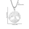 Aliexpress Transfronterizo Más Vendido Collar con Colgante Redondo Árbol de la Vida de Acero Inoxidable Moda Personalizado Hueco Joyería al por Mayor