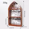 Prateleira de Parede de Madeira Multicamadas Rack de Armazenamento Transfronteiriço Rack de Exibição Rack de Cristal Decoração de Fundo Oco Artesanato para Casa