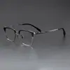 Novos Óculos Retrô com Armação de Sobrancelha Ultrafinos de Titânio Puro 0060 Óculos Masculinos de Negócios com Armação Completa em Material Tartaruga