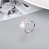 Nuevo anillo transfronterizo de plata S925 con flor de perla de agua dulce, de moda, original, sencillo, DIY, con soporte vacío, fabricantes de anillos