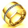 Moda Transfronteiriça Europeia e Americana Novo Anel Personalizado de Aço Inoxidável de 14mm Anel Exagerado de Diamante de Fila Única Atacado de Anéis para Mulheres