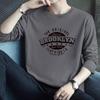 Outono Nova Camiseta de manga comprida masculina da moda Ruffian Handsome All-match Casual T-shirt Jovem Estudante Estampado Base Camisa T-shirt