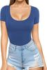 Camiseta Sexy de Manga Larga con Escote Bajo Ajustada a la Figura con Lazo en la Cintura para Mujer Estilo Europeo y Americano Amazon 2024