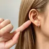 Brincos Tubo Círculo Vazado em Prata de Lei S925, Simples e Sofisticados, Brincos Femininos de Nicho e Versáteis, Piercings de Cartilagem