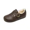 Wewe Girl 2852-12 Sapatos de Pelúcia Birkenstock Femininos de Inverno com Solado Grosso Retro Aumento Interno Sapatos Quentes de Pelo