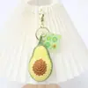 Colgante de Aguacate Mantequilla Tejido a Crochet Hecho a Mano Llavero de Aguacate de Hilo Accesorio para Bolso Hecho a Mano Creativo
