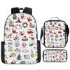 Mochila de Natal Natalina Transfronteiriça Estampada Estudante do Ensino Fundamental Mochila Escolar Pasta Estojo Amazon Daifa