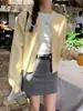 Cárdigan de punto para mujer Ropa de otoño 2025 Nuevo Top amarillo Delgado Primavera y Otoño Suéter exterior Holgado
