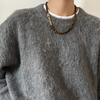 Collar de Botón Herradura Ojo de Tigre con Retención de Color Lujo Ligero de Alta Gama Dulce Cool Casual Cadena Clavicular para Suéter
