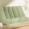 Estantería de Escritorio Malla Metálica Verde Soporte para Libros Estudiante Estante de Almacenamiento de Libros Cinco Niveles con Portalápices Almacenamiento de Archivos