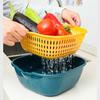 Directo de fábrica grueso de seis piezas almacenamiento cesta de drenaje de doble capa cocina multifuncional cesta para lavar frutas cesta de drenaje