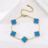 Pulsera y Collar de Acero Inoxidable de Cuatro Hojas de Doble Cara Resistente a la Decoloración, Venta Caliente Transfronteriza, Joyería de Moda de Lujo Ligero al por Mayor