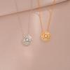 Colar de Flor da Moda Estilo Simples Joias de Zircônia Femininas Corrente para Clavícula Micro-Incustada Colar de Camélia Vazado com Zircônia Full Diamond