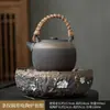 Conjunto de Chá Rústico de Cerâmica para Venda por Atacado com Fogão Elétrico de Cerâmica, Aparelho Vintage Doméstico para Preparo de Chá em Cerâmica