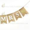 Bandera de color para decoración de fiesta de bodas MR MRS love powder lino cola de milano tirar bandera